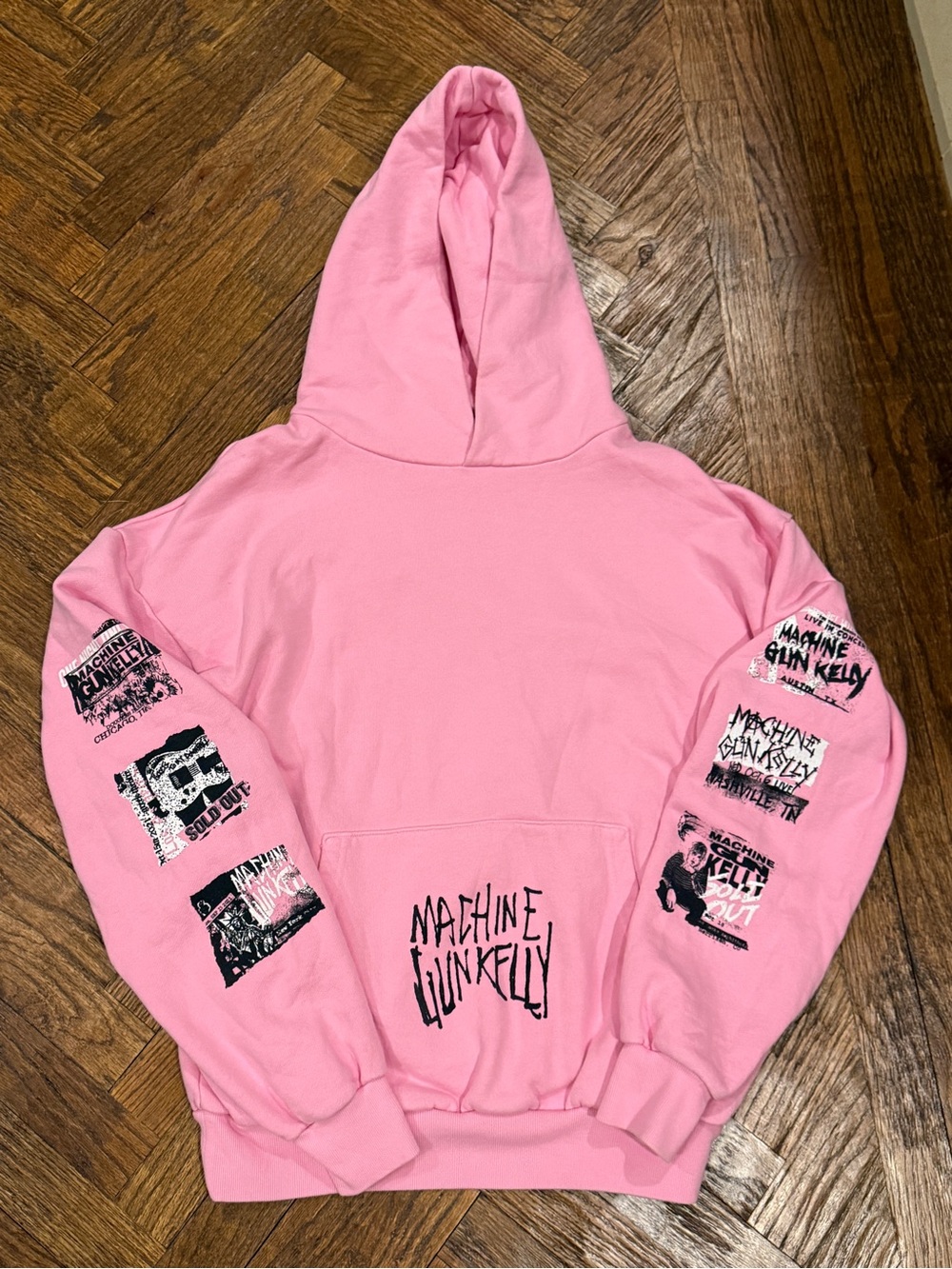 Machine Gun Kelly MGK Tickets To My Downfall Hotel Diablo Pink Tour Hoodie L